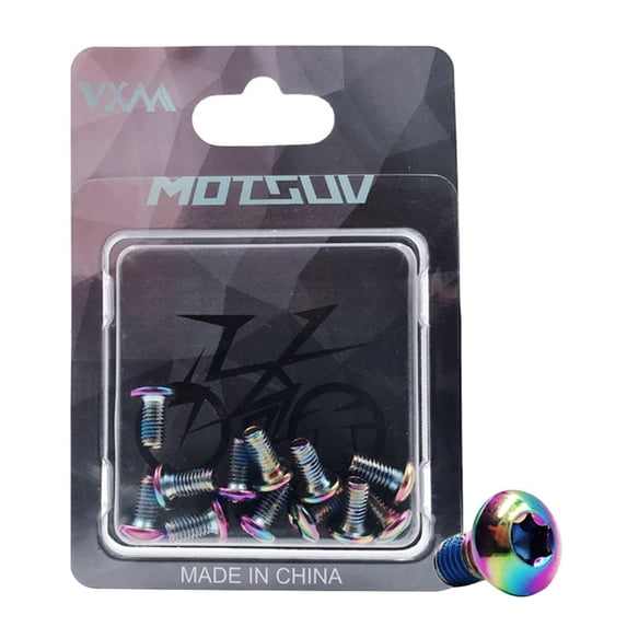 fankhu 12x Bike Disc Brake Rotor Bolts T25 M5x10mm Alloy Steel Screws (Multicolor)