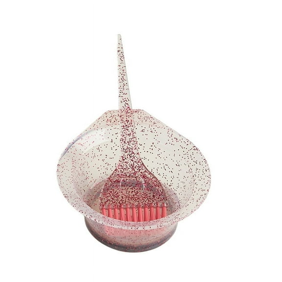 fankhu 2Pcs Hair Dye Brush and Bowl Set Bleaching Tools for Salon and Home (Pink)