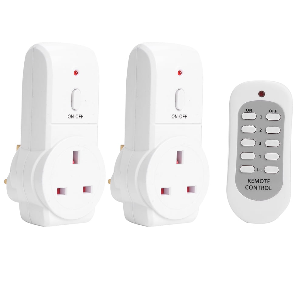 fankhu 2pcs UK Plug Power Outlet Light Switch Socket+1pc Wireless ...