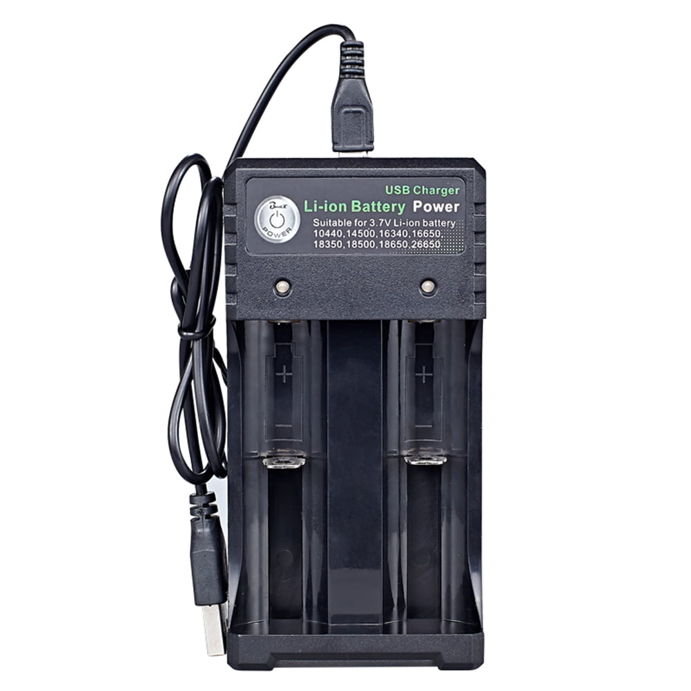 fankhu 3.7V 1A/2A 2 Slot Fast Charging Lithium Battery Charger for 18650 10440 14500