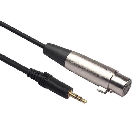 3.5mm To XLR Adapter Cable 1ft - Female TRS To Male XLR, Gold Plated, For Audio Mixers & Recorders