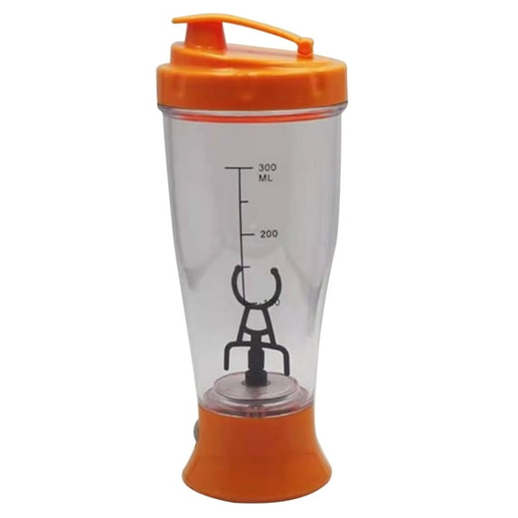 fankhu 350ml Automatic Protein Shaker Bottle Portable Cup for Protein Shakes (Orange)