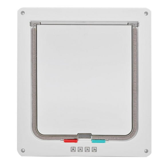 fankhu 4 Way Lockable Dog Cat Safe Flap Door Puppy Pets Plastic Gate (White XL)