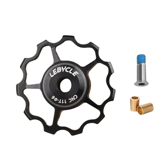fankhu Aluminum Alloy Bike Derailleur Pulley Bicycle Guide Wheel Pulley (Black 11T)
