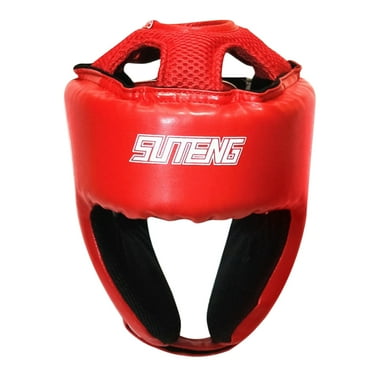 fankhu Boxing Helmet Adjustable Head Protection Mask for Sports Supplies (L Red)