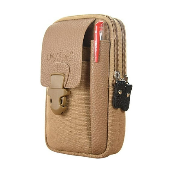 fankhu Canvas Fanny Men Waist Bag Simple Sports Casual Mobile Phone Belt Bum Pouch Wallet Elderly Male Zipper Outdoor Pocket