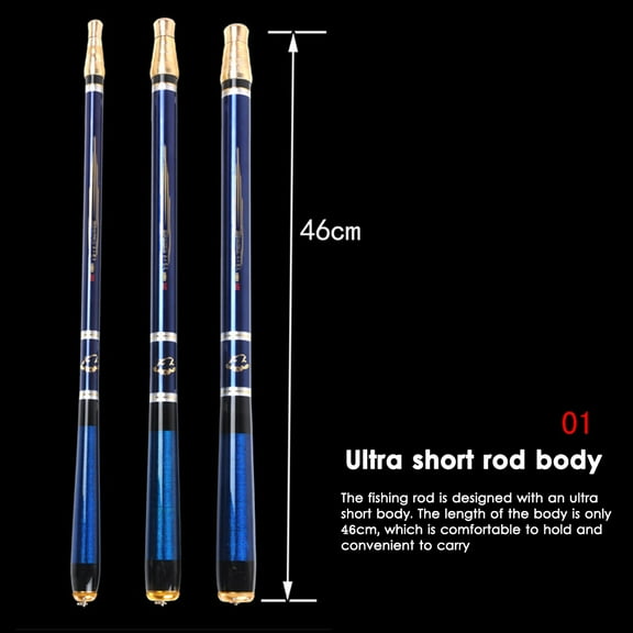 fankhu Carbon Fiber Ultra-Short Fishing Pole Spinning Stream Rod Tackle Tools (3.6m)