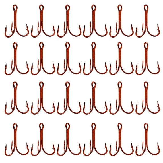 fankhu Carbon Steel Triple Fishing Hooks Durable Sharp 20Pcs Fishing Tackle Treble Fishhook for Saltwater Freshwater