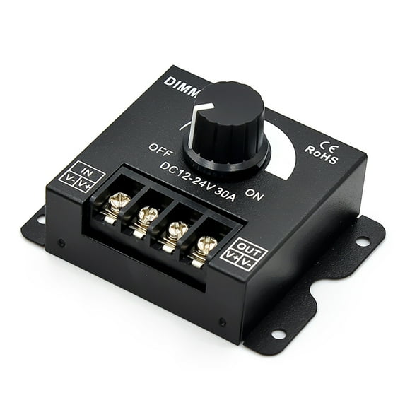 fankhu DC 12V 24V Adjustable Controller 360W/720W Voltage Regulator for LED Strip Light