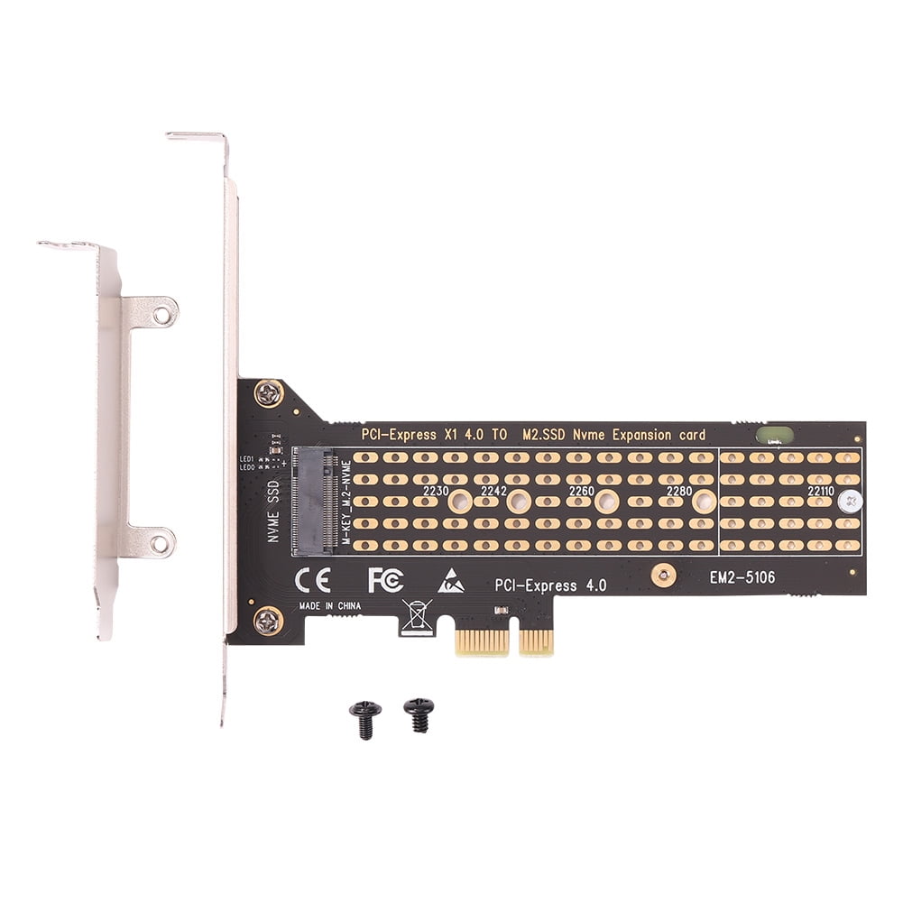 fankhu EM2-5106 SSD M.2 to PCI-E 1x Riser Card for M-Key NVME/B-Key ...