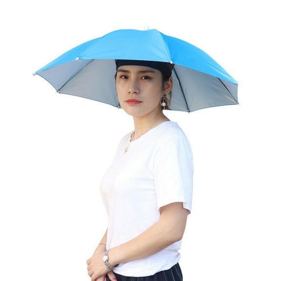 fankhu Fishing Umbrella Cap Hands Free Headwear Umbrella 27 Inch Diameter Fishing Cap for Kids Men Women for Sun Rain Beach Golf Fishing Hiking