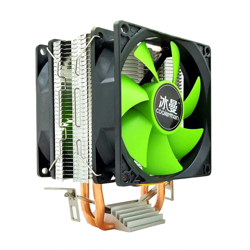 fankhu MX2 CPU Cooler Fan 2 Heat Pipes 3-Pin PWM Radiator (Dual Fan ...