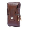 thumbnail image 1 of fankhu Men Genuine Leather Waist Bag Business Waterproof Phone Belt Bum Zip Pouch, 1 of 9