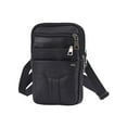 thumbnail image 1 of fankhu Men Retro Fanny Pack Multi-Layer Leather Purse Male Travel Outdoor Bag (Black), 1 of 8
