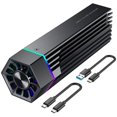 thumbnail image 1 of fankhu RGB 10Gbps M2 NVME PCIe to USB3.1 Gen2 Type-C External SSD Case with Cooling Fan, 1 of 9