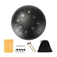 thumbnail image 1 of fankhu Steel Tongue Drum Portable Drum 6 Inches 8 Notes for Kids Adults (Black), 1 of 9