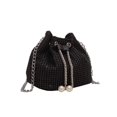 thumbnail image 1 of fankhu Women Chain Crossbody Bag Solid Color Rhinestone Luxury Shoulder Bag Drawstring Glittering Satchel Bag Dinner Party Bag, 1 of 9