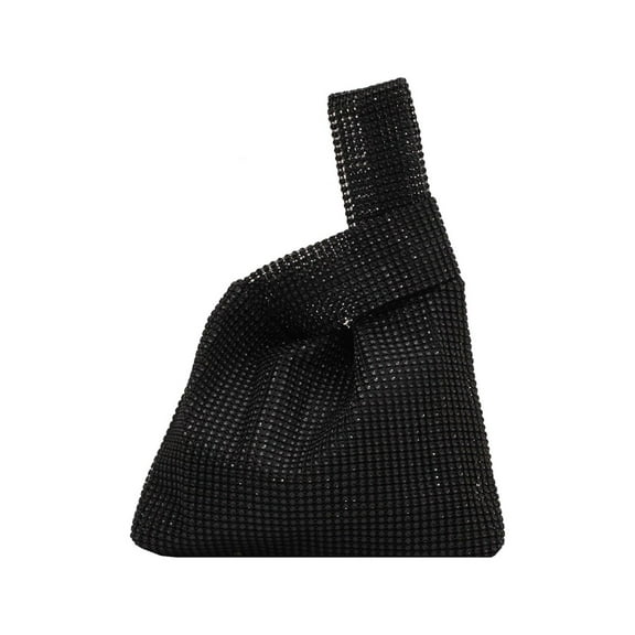 fankhu Women Fashion Sequin Bag Solid Color Rhinestone Glitter Vest Purse Versatile Sparkly Evening Bags Female Evening Party Handbag