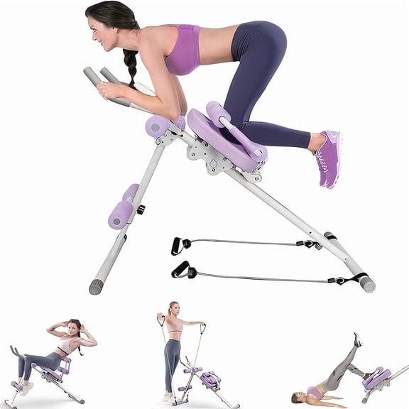 fanruina Upgraded Multi-functional Abdominal Trainer, Adjustable Ab Muscle Machine for Home Gym, Full-body Workout, Foldable Design, Knee Protection, Smart Counter, Core Training