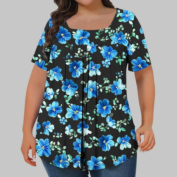 fanshangmao Women's Short Sleeve Tops Cotton Summer Tops for Women 2025 Crew Neck Tops for Women Printed T Shirts Womens Tops Womens Oversized Tops Loose Fit