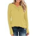 thumbnail image 1 of fanshangmao Women Loose Buttons Casual Long Sleeve Pullover Sweatshirts Tops Blouses Savings, 1 of 7