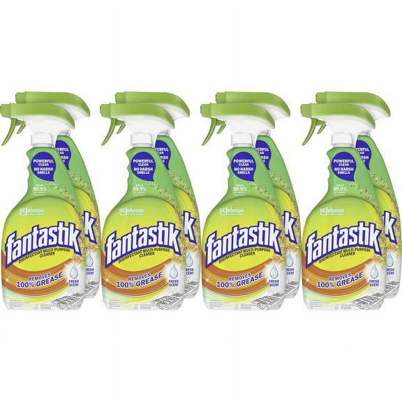fantastik; All-Purpose Cleaner Spray - Spray - 32 fl oz (1 quart) - Fresh Scent - 8 / Carton - Clear