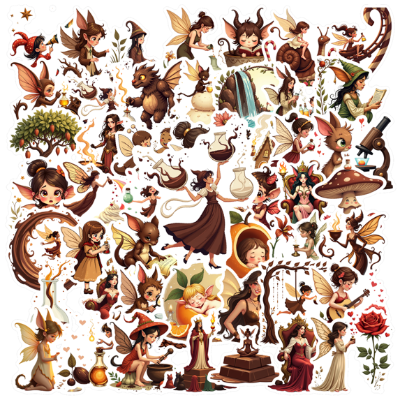 fantasy Fairy Theme Stickers, Waterproof Fairy Theme Sticker for Water Bottle Laptop Phone Cases Planner Skateboard Luggage Helmet Party Favor Decor, Ideal for Adults Teens Teacher Rewards