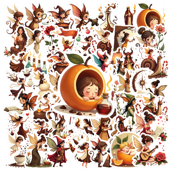 fantasy Fairy Theme Stickers, Waterproof Fairy Theme Sticker for Water Bottle Laptop Phone Cases Planner Skateboard Luggage Helmet Party Favor Decor, Ideal for Adults Teens Teacher Rewards