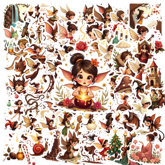fantasy Fairy Theme Stickers, Waterproof Fairy Theme Sticker for Water Bottle Laptop Phone Cases Planner Skateboard Luggage Helmet Party Favor Decor, Ideal for Adults Teens Teacher Rewards