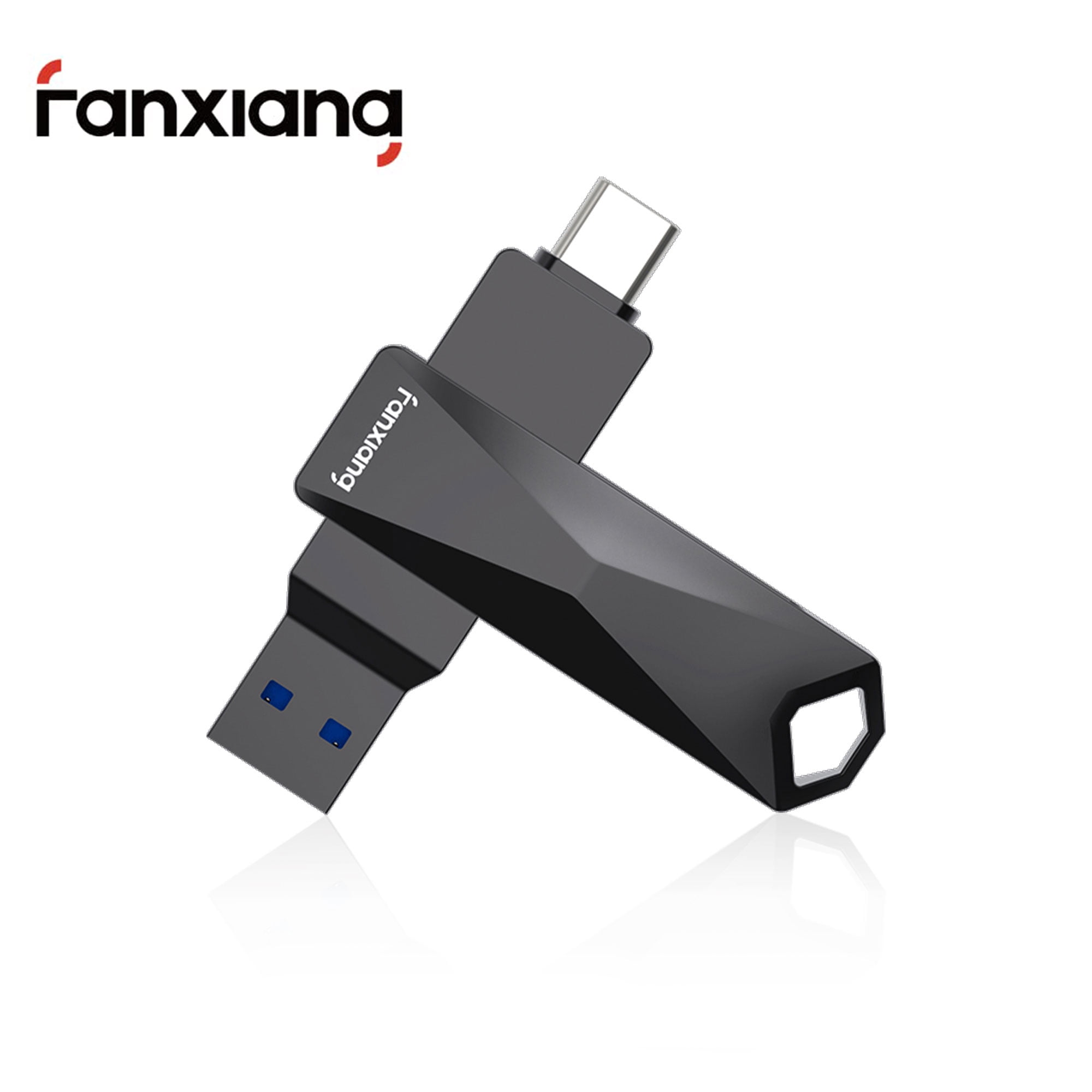 fanxiang 64GB Flash Drive Memory Stick, UP to 400MB/s, Dual Drive 2 in