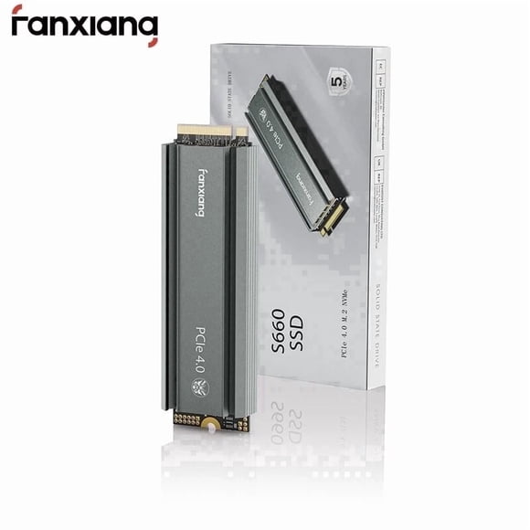 Fanxiang S660 1TB PCIe Gen4 NVMe M.2 Internal Gaming SSD with Heatsink, Up to 5000MB/s Speed, SLC Cache Design Compatible with PS5