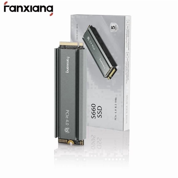 Fanxiang S660 1TB PCIe Gen4 NVMe M.2 Internal Gaming SSD with Heatsink, Up to 5000MB/s Speed, SLC Cache Design Compatible with PS5