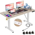 thumbnail image 1 of farexon Electric Standing Desk 55 x 24In with Charging Station, Adjustable Height Desk with Mouse Pad, 2 USB Ports & 3 Power Outlets, 4 Caster, 4 Preset Heights, 27''-46'' Lifting Range, 1 of 9