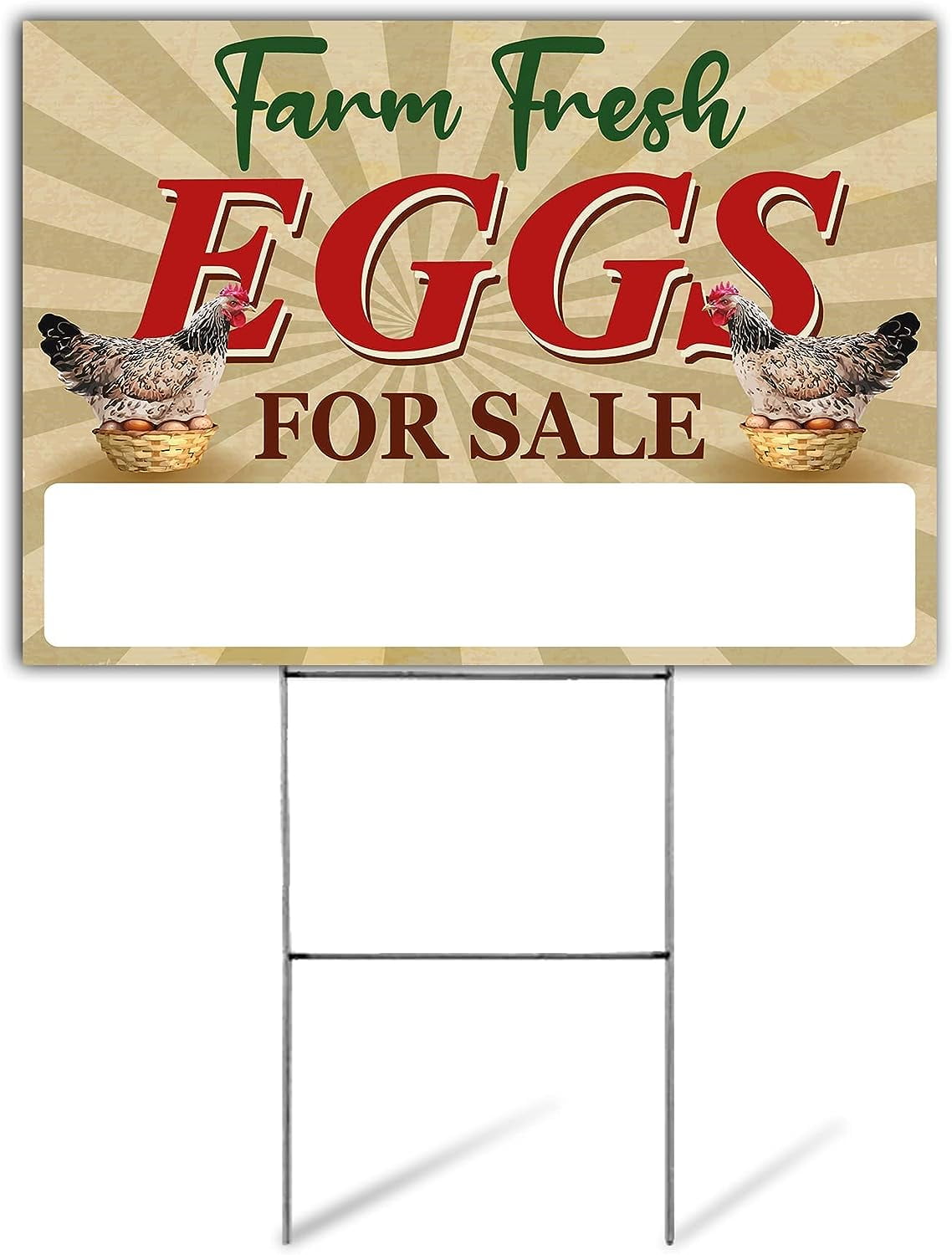 farm eggs for sale sign chicken eggs for sale yard sign 24" x 18
