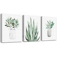 thumbnail image 1 of farmhouse Wall Art painting for dining room bathroom Abstract Canvas art family Wall decor for Bedroom kitchen Wall Decoration Living Room decor art Green Leaf pictures Artwork for home walls 3 piece, 1 of 6