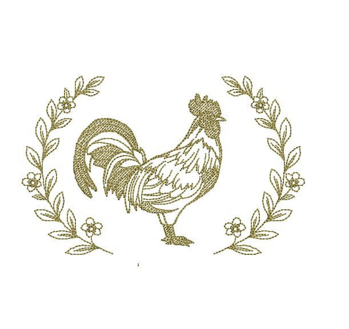 farmhouse rooster Embroidery America Premium Flour Sack Towel - Walmart.com