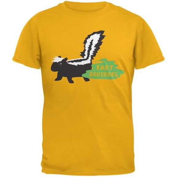 fart squirrel skunk gold adult t-shirt