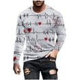 thumbnail image 1 of fartey 2024 Valentine's Day Tops for Men Plus Size Love Heart Print Funny Casual T-shirts Tunic Comfort Long Sleeved Fashion Top Lightweight Round Neck Workout Hipster Shirts, S-5XL, 1 of 5