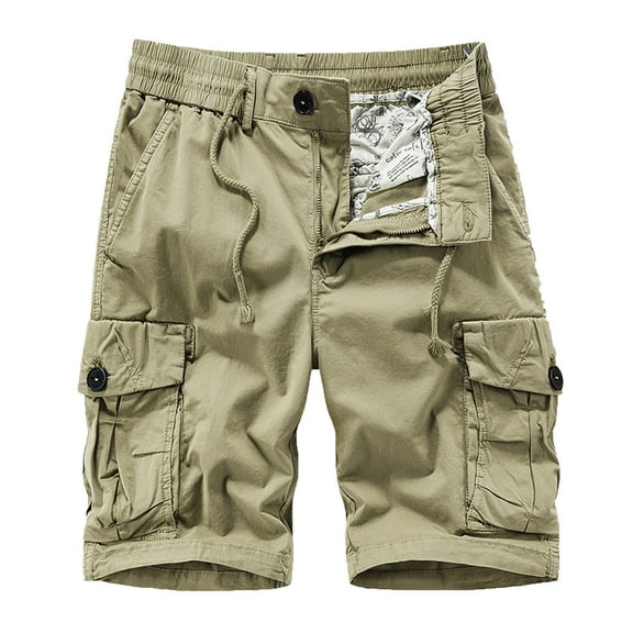 fartey Camo Shorts for Men with Multiple Pockets Button Zipper Elastic Waist Baggy Cargo Short Casual Hiking Sports Outdoors Short