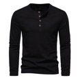 thumbnail image 1 of fartey Casual Henley Tops for Men Slim Fit Button Up Pullover Shirts Lightweight Soft Long Sleeves T-Shirts Thermal Underwear Crewneck Tee Top, 1 of 5