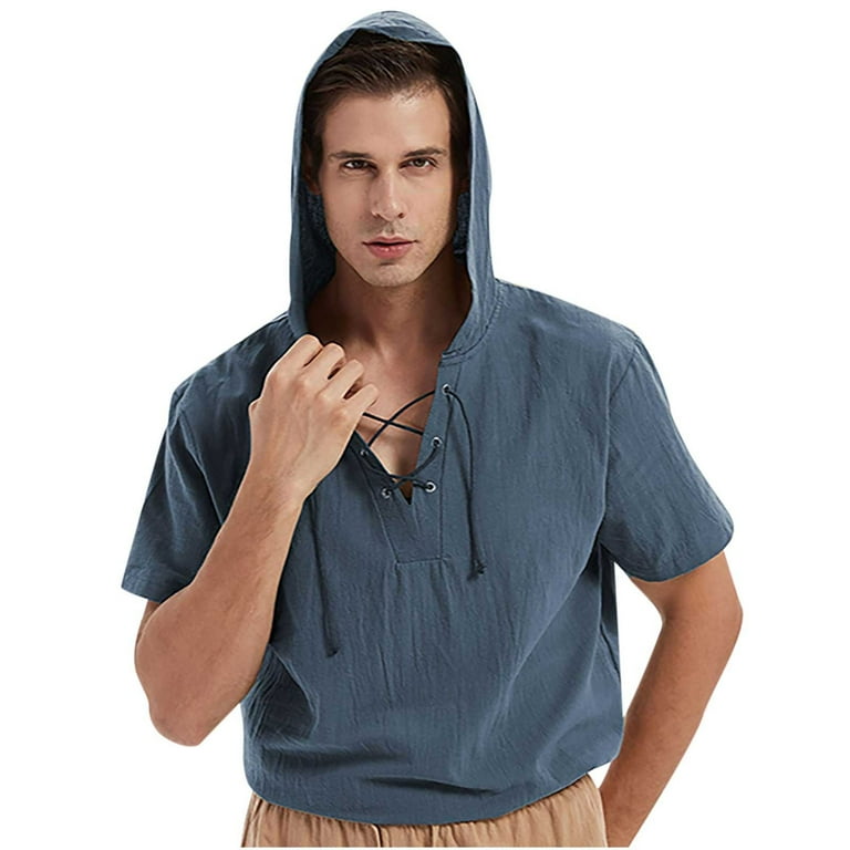 Solid Color V-Neck Hooded Lace-Up Sweatshirt Solid Color V-Neck Hooded Lace-Up Sweatshirt