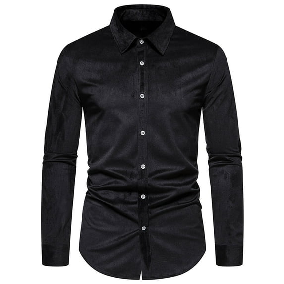 fartey Dress Shirts for Men Slim Comfy Button Down Lapel Formal Shirt Dressy 2025 Long Sleeve Regular Fit Shirts Business Casual Solid Color T-Shirts for Office Work