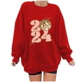 thumbnail image 1 of fartey Fleece Lined Sweatshirts for Women Oversized Sweatshirt Funny 2024 Print Crewneck Pullover Tees Thermal Comfy Long Sleeved Drop Shoulder Tee Shirts, 1 of 4
