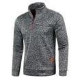 thumbnail image 1 of fartey Fleece Sweatshirt for Men Stand Collar Quarter Zip Pullover Top Long Sleeve Solid Cozy Sweater Shirt, 1 of 4