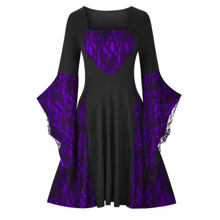 fartey Gothic Lace Sundresses for Women Medieval Victorian Cosplay