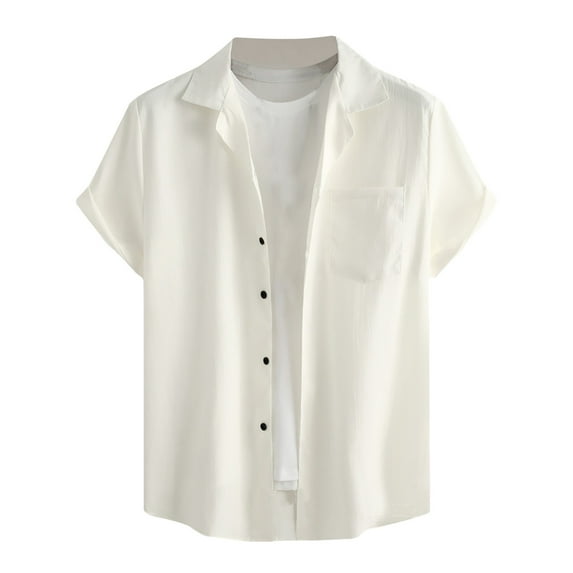 fartey Hawaiian Shirt for Men Cotton Linen Button Down Shirts Lounge Trendy Summer Stand Collar Tops Roomy Cozy Striped Print Beach Vacation Tshirts Top