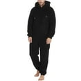 thumbnail image 1 of fartey Hooded Jumpsuits for Men Solid Color Fleece One Piece Pajamas Warm Pockets Long Sleeve Full Zip Plus Size Sleepwear, S-5XL, 1 of 6