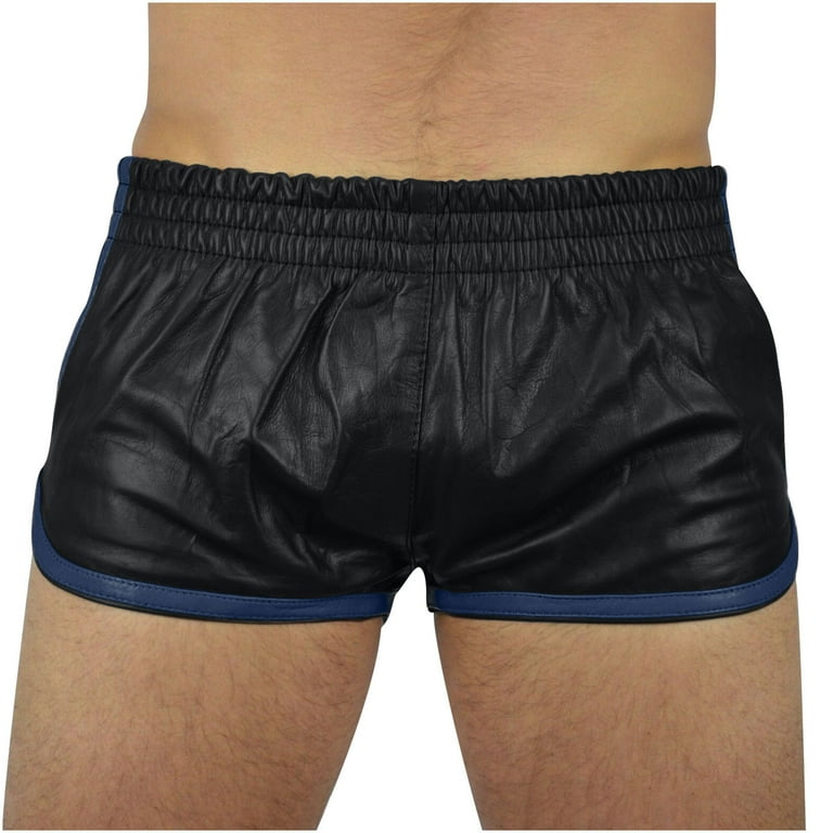 Leather running shorts sales