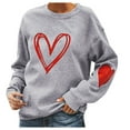 thumbnail image 1 of fartey Love Heart Graphic Sweatshirts for Women Valentines Day Fleece Lined Pullover Tee Tops Warm Cozy Crewneck Long Sleeve Drop Shoulder Sweatshirt, 1 of 7