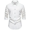 thumbnail image 1 of fartey Men Button Down Dress Shirt Dressy Long Sleeve Regular Fit Shirts Lightweight Comfort Solid Color Business Shirts Fashion Lapel Formal Shirt for Work, 1 of 9